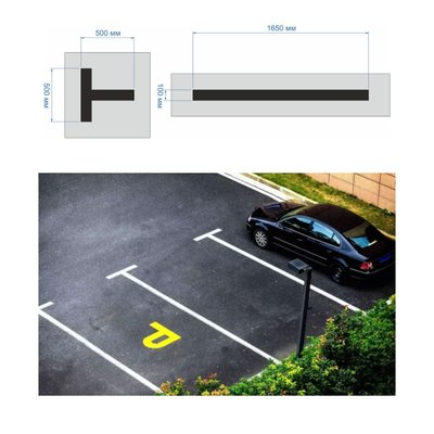 Stencil, flexible "Parking place", for applying parking markings