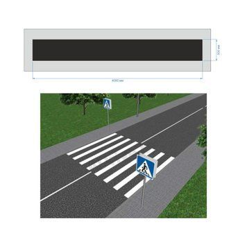 Stencil "Pedestrian crossing on main roads" for marking 1.14.1, reusable