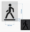 Stencil for road marking 1.28.2 "Path for pedestrians and cyclists". Pedestrian size 1100x660mm