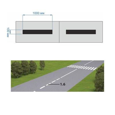 Stencil "Dashed line" for road markings 1.5, 1.6, 1.7, 1.9