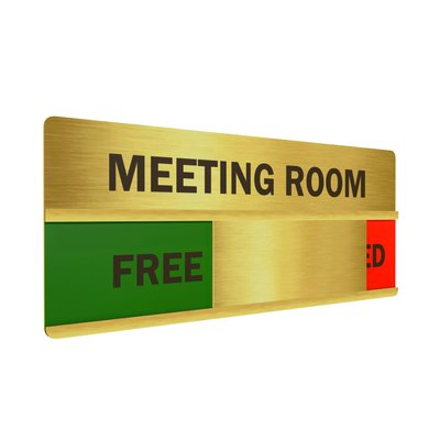 Табличка для переговорных "Meeting room" со слайдером и закруглёнными углами 2023-0005 фото
