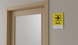 Entrance Sign with Braille. Yellow Aluminum Plaque
