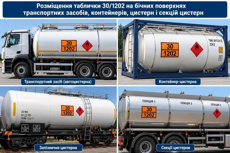 Наліпка ADR 30/1202 &laquo;Дизельне паливо&raquo; 400&times;300 мм &mdash; маркування небезпечного вантажу ДОПНВ, 2 шт. 2026-52 фото