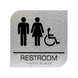 Тактильний знак WC з акриловими літерами, шрифтом Брайля та піктограмами чоловік, жінка та людина на кріслі колісному 2023-0006 фото 1