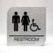 Тактильний знак WC з акриловими літерами, шрифтом Брайля та піктограмами чоловік, жінка та людина на кріслі колісному 2023-0006 фото 3