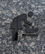 Universal symbol child care room ISO 7001 in black acrylic, nursery or baby care sign. 3D, toilet, modern, minimalist, restaurant, hotel door sign - self-adhesive