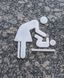 Universal symbol child care room ISO 7001 in black acrylic, nursery or baby care sign. 3D, toilet, modern, minimalist, restaurant, hotel door sign - self-adhesive